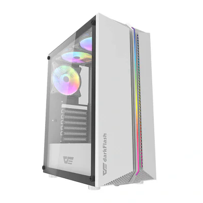 Darkflash DK151 LED carcasă de calculator (alb) + 3 ventilatoare RGB