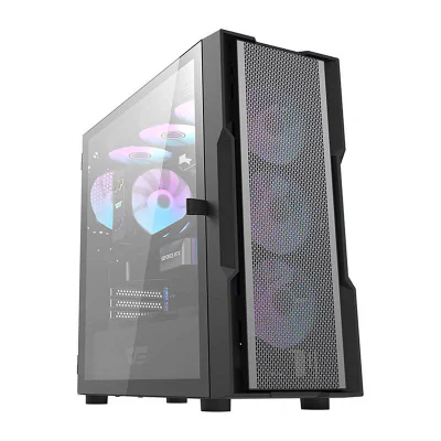 Darkflash DK431 carcasă de calculator Mesh (negru) + 4 ventilatoare ARGB