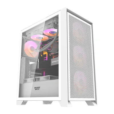 Darkflash DRX70 MESH carcasă de calculator (alb) + 4 ventilatoare RGB