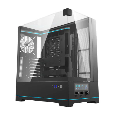 Darkflash DY450 carcasă pentru calculator fără ventilatoare (negru)