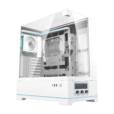 Darkflash DY450 PRO carcasă pentru calculator cu ventilator (alb)