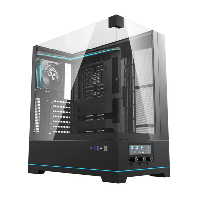 Darkflash DY450 PRO carcasă pentru calculator + ventilator (negru)