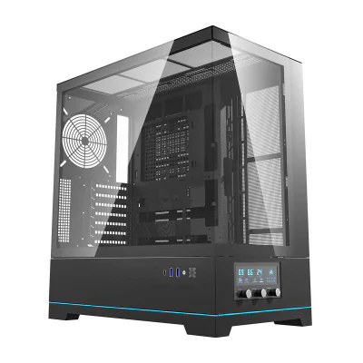 Darkflash DY451 carcasă pentru calculator fără ventilatoare (negru)