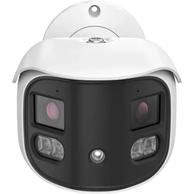 DCN-PBF8283AI - Cameră video IP panoramică bullet 180°, rezolutie 8Mpx (2 x 4Mpx/25fps), obiectiv 2 x 2.8mm, H.265, rază LED IR până la 30m, rază lumină alb