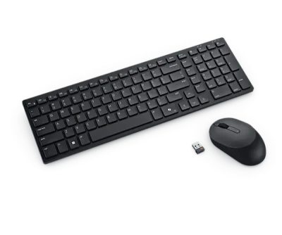 Dell Pro Compact Silent Keyboard and Mouse - KM555 - US International (QWERTY), Keyswitch Technology: Plunger, Keyboard/Keypad Connectivity Technology: Wireless, Keyboard/Keypad Wireless Technology: Bluetooth/RF, Keyboard/Keypad Wireless Operating Fr