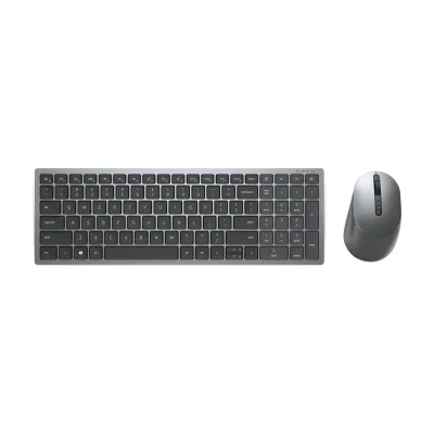 DELL Pro Plus Compact Keyboard and Mouse - KM7120W - US International (QWERTY), Wireless, RF Wireless + Bluetooth, Scissor key switch, QWERTY, Grey, Titanium, Mouse included
