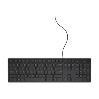 DELL Wired Keyboard - KB216 - US International (QWERTY) - Black - (RTL BOX), Full-size (100%), Wired, USB, Plunger key switch, QWERTY, Black