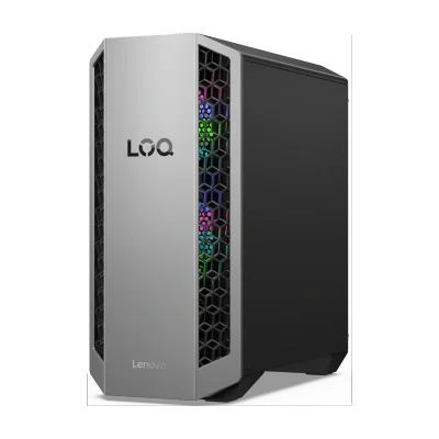 Desktop Gaming Lenovo LOQ Tower 26ADR10 cu procesor AMD Ryzen 7 8745HX pana la 5.1 GHz, 16 GB DDR5, 1TB None, RTX 5050, Fara OS, Black, 2 ani Garantie