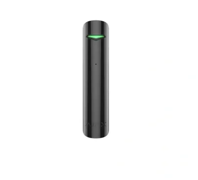 "Detector de geam spart GlassProtect, wireless, negru - AJAX; Detectie geam spart: max. 9 m, Sensibilitate: ajustabila 3 nivele; Unghi detectie: 180°; Timp alarmare: 0.15 s; Senzori: microfon cu electret Frecventa operare: 868.0 - 868.6 MHz; Putere R
