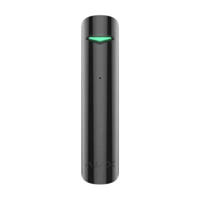 "Detector de geam spart GlassProtect, wireless, negru - AJAX; Detectie geam spart: max. 9 m, Sensibilitate: ajustabila 3 nivele; Unghi detectie: 180°; Timp alarmare: 0.15 s; Senzori: microfon cu electret Frecventa operare: 868.0 - 868.6 MHz; Putere R