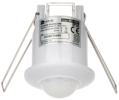 Detector PIR pentru comanda iluminatului EL HOME MD-14B7, 230 V AC