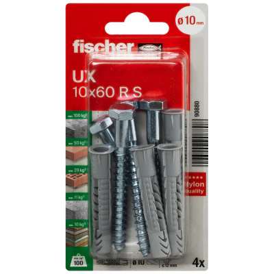Diblu universal Fischer UX-10X60R*P4, set 4 buc., foraj 10 mm