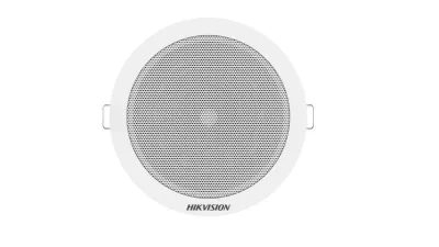 Difuzor de tavan Hikvision DS-QAE0206G1-V, putere difuzor: 6W, senzitivitate: 91 dB ± 3 dB, frecventa: 90 Hz to 20 kHz(max 98 dB), dimensiuni:Ø170 × 64 mm , greutate: 0.46kg.