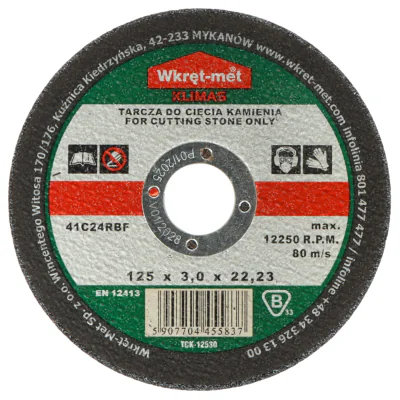 Disc de corindon pentru tăiere piatră KLIMAS TCK-12530, Ø 125 mm, grosime 3,0 mm