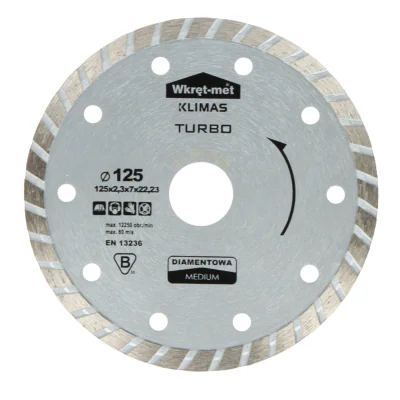 Disc diamantat pentru tăiere uscată și umedă KLIMAS TDT-125M, Ø 125 mm, grosime 2,3 mm