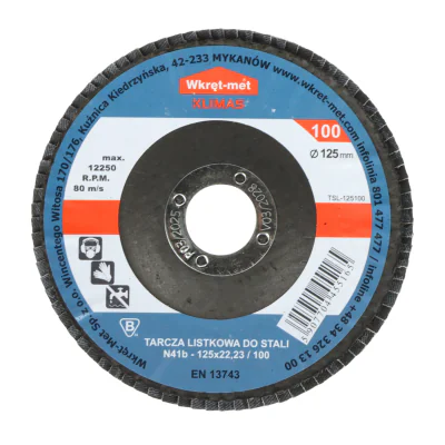 Disc lamelar pentru oțel KLIMAS TSL-125100, Ø 125 mm, granulație P100