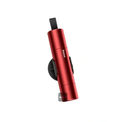 DISPOZITIV URGENTE auto Baseus, ciocan spart geamul + cutter centura, rosu "CRSFH-09" - 6953156210547