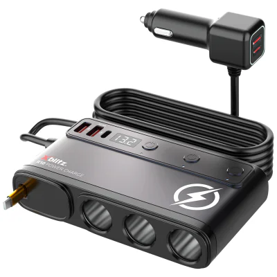 Distribuitor auto Xblitz XB-R10, max. 228 W, cablu USB-C extensibil