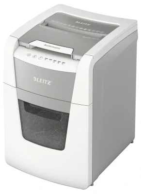 Leitz IQ Autofeed Small Office 100 Automatic Paper Shredder P5, Micro-cut shredding, 22 cm, 2 x 15 mm, 34 L, 400 sheets, 55 dB