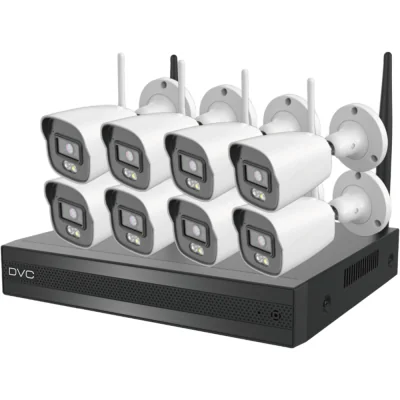 DKN-0841AI-W - Kit video IP: NVR 8 canale, 1 x HDD, quadplex, compresie H.264/H.265+, viteză de înregistrare 4Mpx@25fps pe canal, iesire video HDMI si VGA,