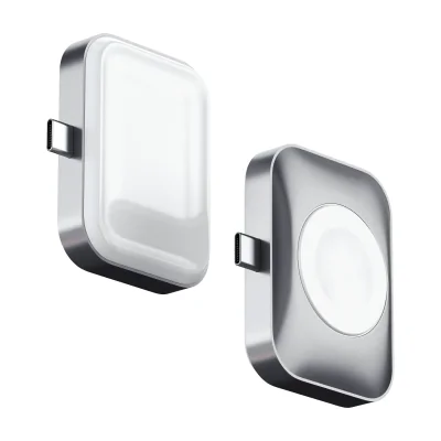 Dock de încărcare wireless Satechi USB-C 2 în 1 pentru Apple Watch și AirPods, Silver