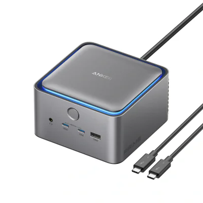DOCKING Station Anker 14-in-1, porturi: 1xThunderbolt 5 up 140W, 2xThunderbolt 5 downs 15W, 3xUSB-A 10Gbps, 2xUSB-C max 45W, 1xHDMI, 1xDisplay port, 1xRJ-45 2.5Gbps, 1xSD/TF, conect USB-C, gri "A83B53A1"