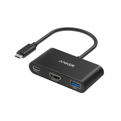 Docking Station Anker 3-in-1, porturi: HDMI (M) 4K 30Hz, USB 3.2 gen 1, PD 100W, , conectare prin USB Type-C (T), rata transfer 5 Gbps, ABS, gri