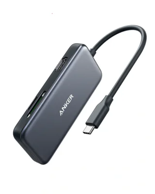 DOCKING Station Anker 5-in-1, porturi: 2 x USB-A 3.0, HDMI 4K @30Hz, microSD, SD, fara functie de incarcare, conectare prin USB-C, gri, "A8334HA1"
