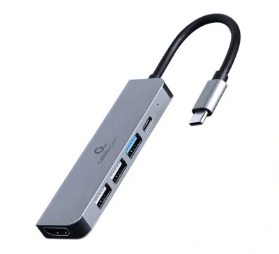 GEMBIRD A-CM-COMBO5-03 Multi Port Adapter USB Type C 5in1 Hub + HDMI + PD