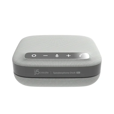 Docking Station j5create USB-C Dual 4K Speakerphone Pro Dock, 2x HDMI, 2x USB-C, 2x USB-A, LAN, USB PD 85W, Grey, White
