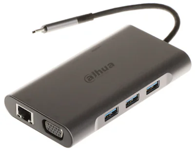 Docking station USB-C 9 în 1 DAHUA DH-TC39, HDMI, VGA, USB 3.0, RJ45, SD/TF, PD, Grey