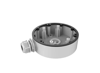 Doza conexiuni Hikvision DS-1280ZJ-DM46, material aliaj de aluminiu, dimensiuni: Ø 120 mm x 37.2 mm, greutate: 250 g
