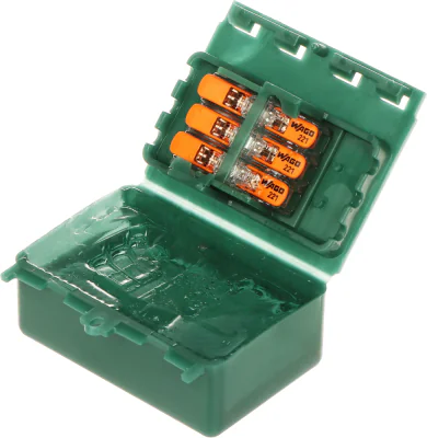 Doză de joncțiune cu gel RayTech SUPER-BLOCK-IN-OUTW, IP68, 3 perechi de borne cu arc