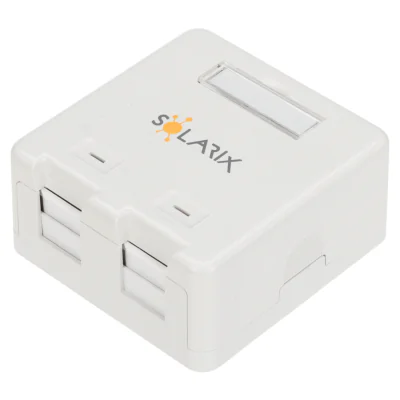 Doză de montaj pentru module Keystone SOLARIX SXMO-2-0-WH, 2 locuri, plastic