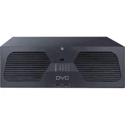 DRN-1281216RR2 - NVR standalone cu 128 de canale, suportă camere DVC IP de 12/8/5/4/3/1080p, 16 x HDD, RAID 0,1,5,6,10; quadplex, compresie H.264/H.265, 12Mp