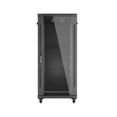 Dulap rack 19" perete 27U/600X1000 (FLAT PACK) WITH GLASS DOOR, self- assembly, greutate maxima suportata 800 kg, RAL color RAL9004