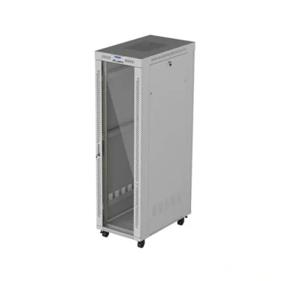 Dulap rack 19" perete 42U/600X1000 (FLAT PACK) WITH GLASS DOOR LCD, self-assembly, greutate maxima suportata 1200 kg, RAL color RAL7035, gri