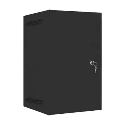 Dulap rack de perete Lanberg 10", 9U, 280x310mm, ușă metalică, pentru asamblare, negru