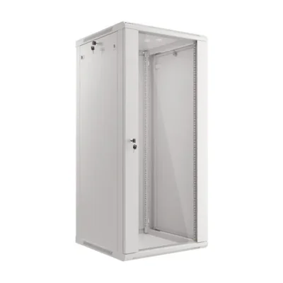 Dulap Rack de Perete Lanberg 19" 27U/600x600 (Flat Pack), Ușă din Sticlă, Gri V2