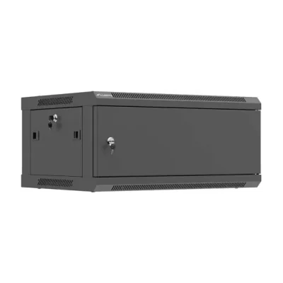 Dulap rack de perete Lanberg 19", 4U, 600x450 mm, ușă metalică, negru