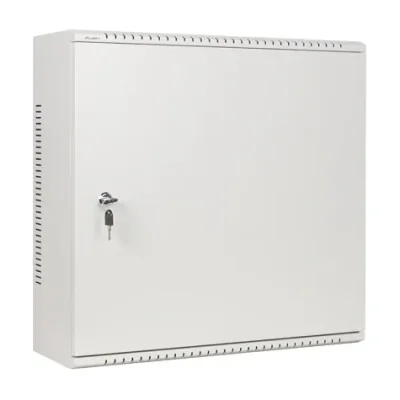 Dulap rack de perete Lanberg 19" 6U+3U, 540x200 mm, profil redus, ușă metalică, gri, asamblat