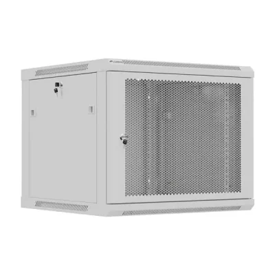 Dulap rack de perete Lanberg 19", 9U, 600x600 mm, ușă perforată, gri RAL7035, autoasamblare
