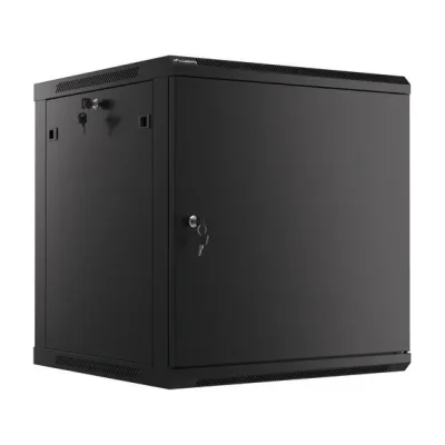 Dulap rack Lanberg 19" de perete 12U/600x600, pentru auto-asamblare, ușă metalică, negru