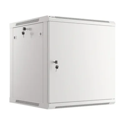 Dulap rack Lanberg 19" de perete 12U/600x600, ușă metalică, gri, pentru auto-asamblare