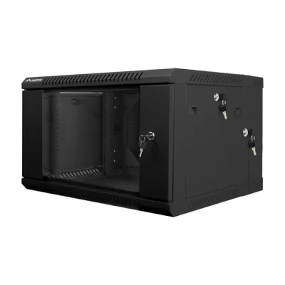 Dulap rack Lanberg 19" de perete, secțiune dublă, 6U/600x600, asamblare proprie (flat pack), negru
