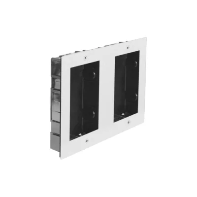 DVC 821/2X2-F - Cadru seria DVC 821 pentru instalarea a 4 module în două coloane, panou frontal si cutie de instalare din otel inoxidabil, montare încastrat
