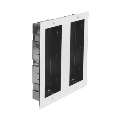 DVC 821/3X2-F - Cadru seria DVC 821 pentru instalarea a 6 module în două coloane, panou frontal si cutie de instalare din otel inoxidabil, montare încastrat