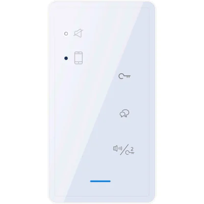 DVC DT-DJ9A - Receptor pentru interfon cu buton pentru controlul încuietorilor electrice, de culoare albă.