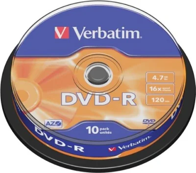 DVD-R VERBATIM 4.7GB, 120min, viteza 16x, 10 buc, Single Layer, spindle, "Matt Silver" "43523" 951762