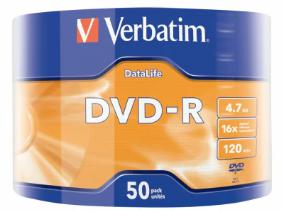 DVD-R VERBATIM 4.7GB, 120min, viteza 16x, 50 buc, Single Layer, shrink wrap, "Matt Silver" "43791"
